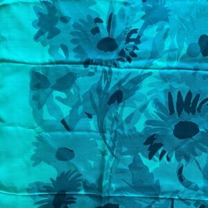 Vintage Liberty of London Silk Scarf - Turquoise Floral Print with OG Package